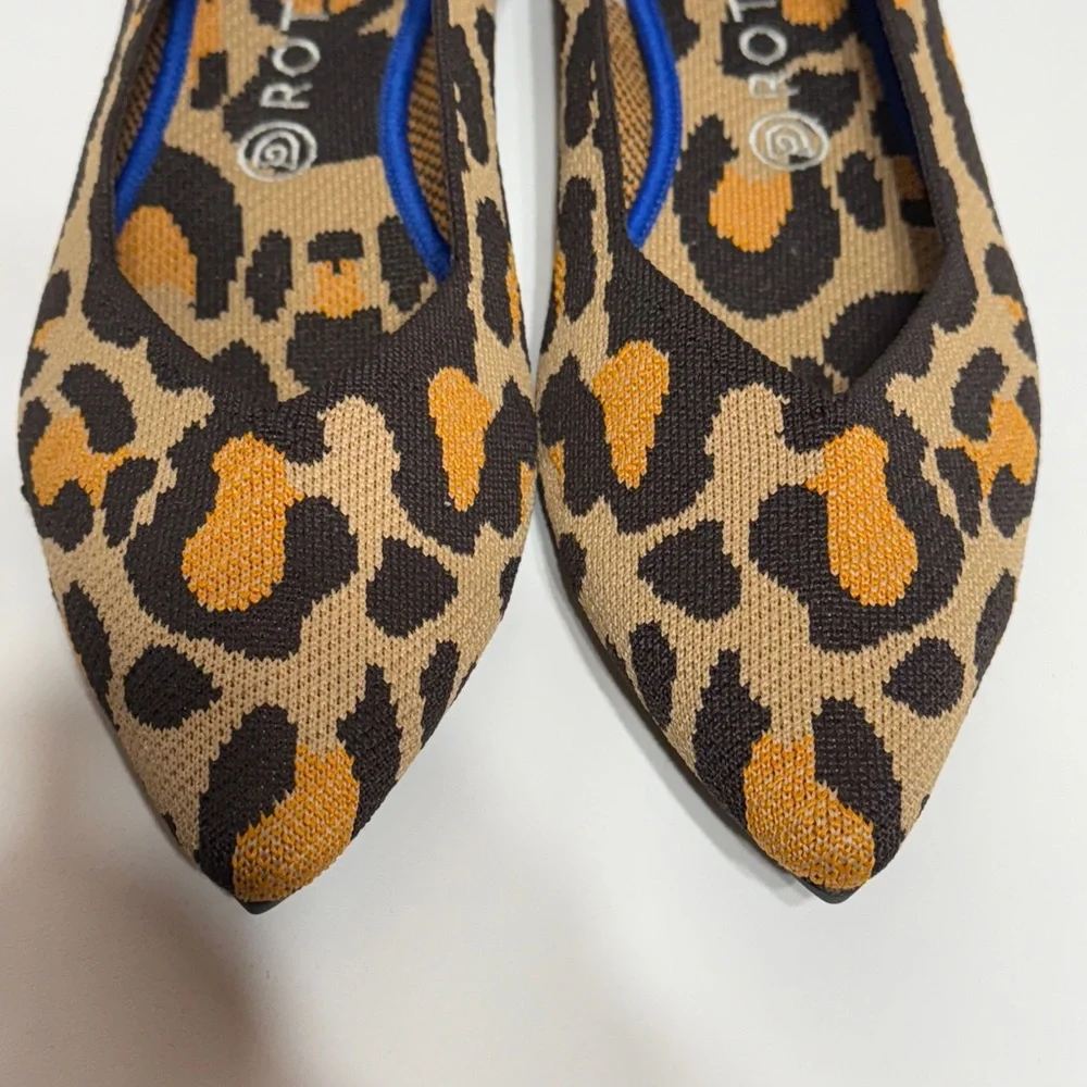 Rothy’s The Point Big Cat Leopard Print Flats - Picture 6 of 17